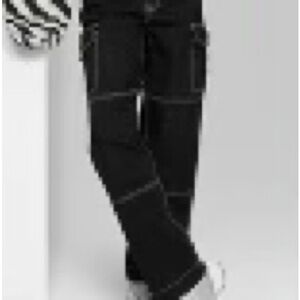 Wild Fable Wide Leg Cargo Jeans w/ Pronounced Stitching size 8